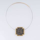 Granite Cross Pendant on Choker - image 1