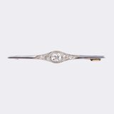 Art Nouveau Diamond Needle Brooch