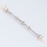 Brooch with Old-cut Diamonds and Pearls - image 1