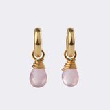 Pair of Gold Hoop Earrings with 5 Changeable Pendants - image 2