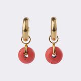 Pair of Gold Hoop Earrings with 5 Changeable Pendants - image 3