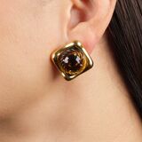 Pair of Vintage Citrine Ear Clips - image 2