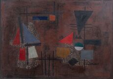 Composition on brown background - image 1