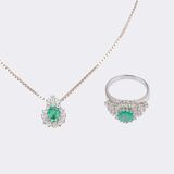 Emerald Diamond Ring with matching Pendant - image 3