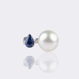 Pearl Ring with Natural Sapphire - image 1