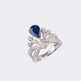 Natural Sapphire Ring with Diamonds - image 3