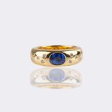 Bandring with Natural Sapphire and Diamonds - image 1
