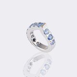 Signature Memory Drop Ring Blue Sapphires - image 1