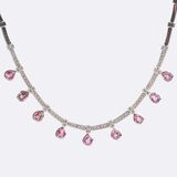 Pink-Tourmaline Diamond Necklace - image 1
