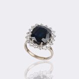 Sapphire Diamond Cocktail Ring - image 2