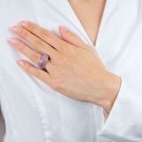 Pink-Sapphire Diamond Ring - image 4