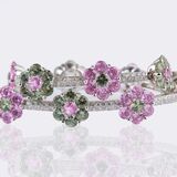 Floral Colour Gemstone Bracelet with Diamonds - image 2