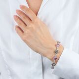 Floral Colour Gemstone Bracelet with Diamonds - image 3