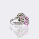 Flower Ring with Colour Gemstones - image 2