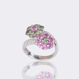 Flower Ring with Colour Gemstones - image 3