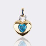 Heart Shaped Topaz Pendant with Diamonds
