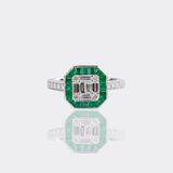 Fein Diamond Ring with Emerald - image 1