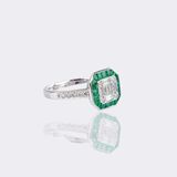 Fein Diamond Ring with Emerald - image 2