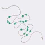 High-Carat Emerald Necklace with Diamonds - image 1