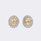 Pair of Fancy Diamond Earrings in Oval Shape - image 1