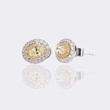 Pair of Fancy Diamond Earrings in Oval Shape - image 2