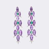 Pair of Amethyst Emerald Earpendants - image 1