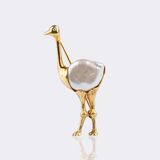 Small Pearl Brooch 'Ostrich'