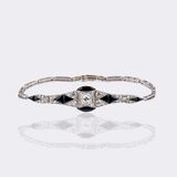 Art-Deco Onyx Diamond Bracelet - image 1