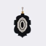French Art-Deco Onyx Diamond Pendant