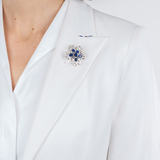 An exceptionel Vintage Flower Brooch with Diamonds and Sapphires - image 2