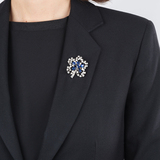 An exceptionel Vintage Flower Brooch with Diamonds and Sapphires - image 3
