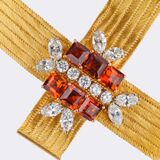 Exceptional Vintage Gold Necklace with Citrines and Diamonds - image 3