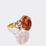 Exceptional Vintage Citrine Diamond Ring - image 2