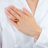 Exceptional Vintage Citrine Diamond Ring - image 5