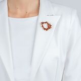 Vintage Citrine Diamond Brooch - image 2