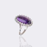 Amethyst Diamond Ring - image 3