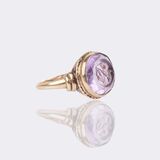 Amethyst Cameo Ring 'Ares' - image 1