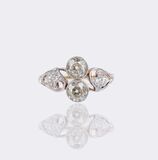 Art Nouveau Ring with Diamonds - image 1