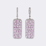 Pair of Pink Sapphire Diamond Earpendants - image 1