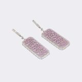 Pair of Pink Sapphire Diamond Earpendants - image 2