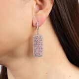 Pair of Pink Sapphire Diamond Earpendants - image 3