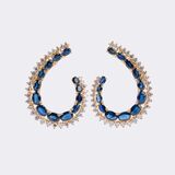 Pair of Sapphire Diamond Earclips - image 1