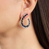 Pair of Sapphire Diamond Earclips - image 2
