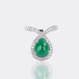 Emerald Ring with Diamonds - image 1