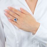 Very Fine Natural Sapphire Ring with Diamonds - image 4