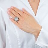 Opal Ring with Sapphires and Diamonds - image 4