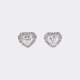 Pair of Diamond Earrings with fine, white Heart Cut Diamonds