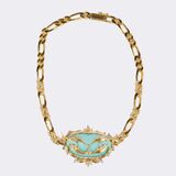An extraordinary Turquoise Necklace with Diamonds - image 1