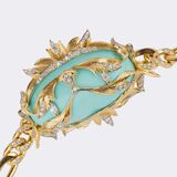 An extraordinary Turquoise Necklace with Diamonds - image 3