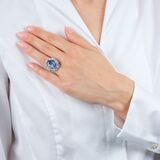 High-Carat Natural Sapphire Ring with Diamonds - image 5